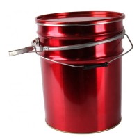 Open head 5 gallon conical Metal bucket with ring lock, metal pails for chemical